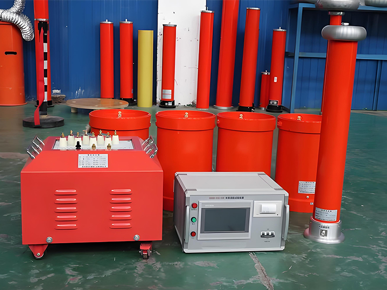 Voltage and frequency during testing of 10kV cables using a Variable Frequency AC Resonant Test System